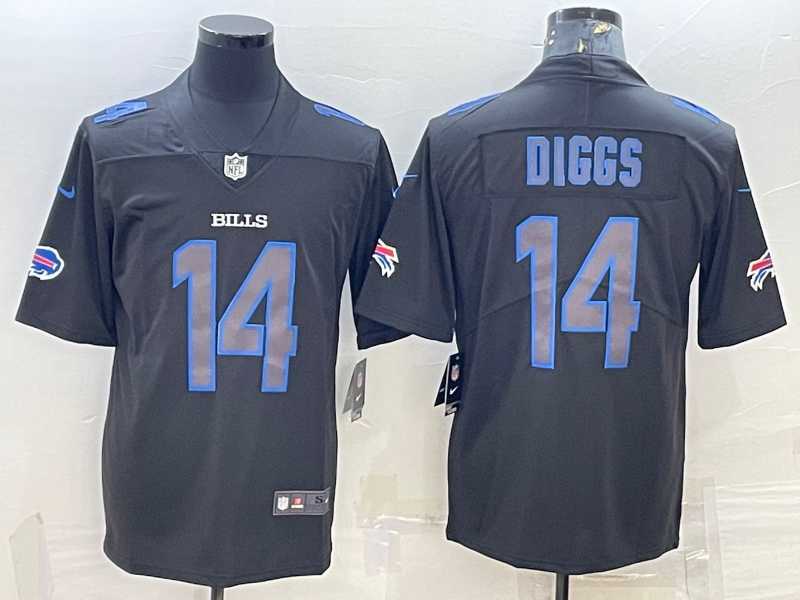 Mens Buffalo Bills #14 Stefon Diggs Black 2022 Fashion Impact Black Color Rush Stitched Nike Limited Jersey